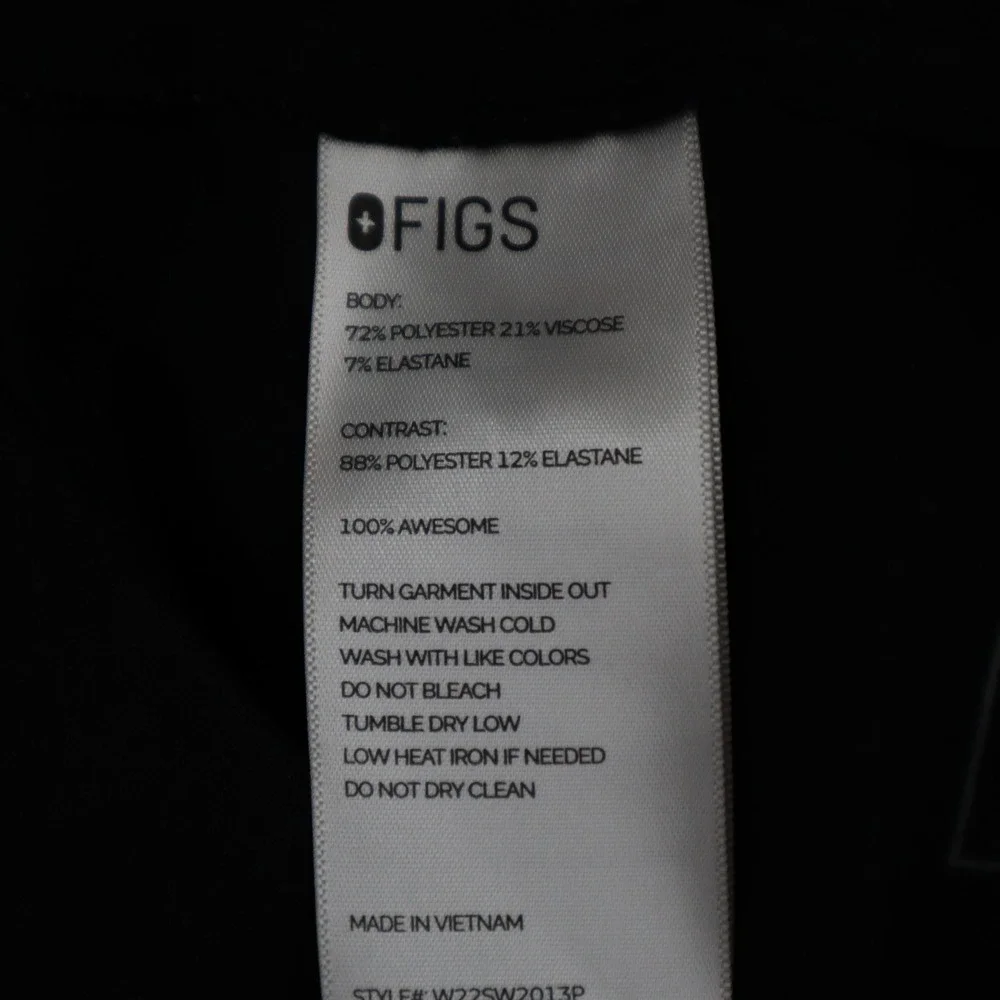 FIGS Scrub Pants Technical Collection Black Cargo M Petite Straight Leg